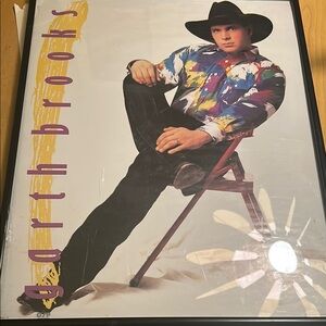 Vintage 1991 Garth books framed poster